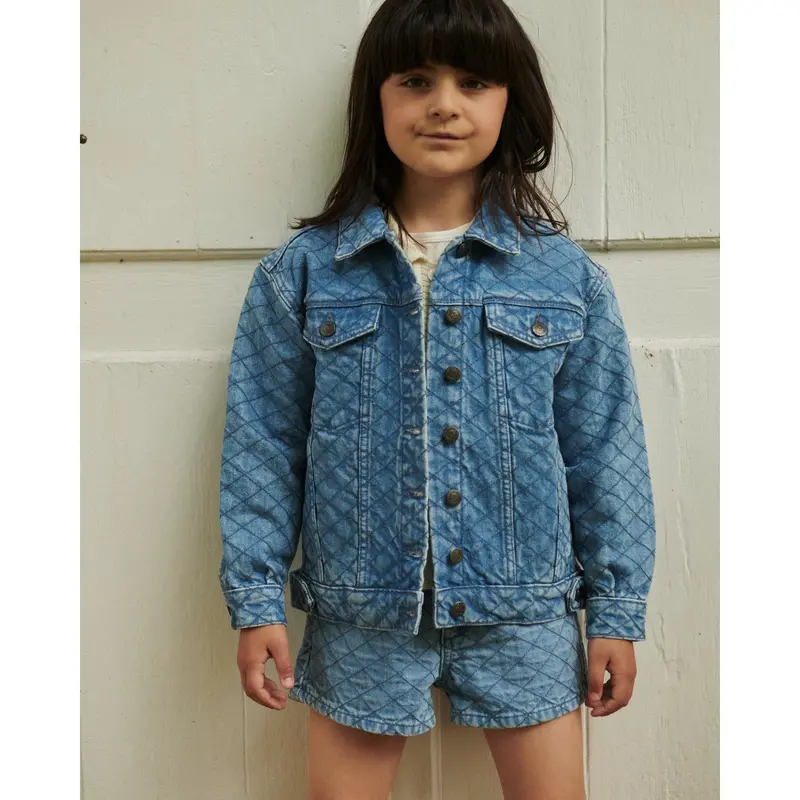 Copenhagen Colors Lt. Washed Blue Quilt Organic Quilted Denim Jacket 6