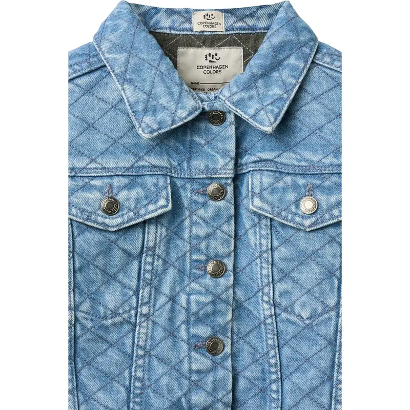 Copenhagen Colors Lt. Washed Blue Quilt Organic Quilted Denim Jacket 7