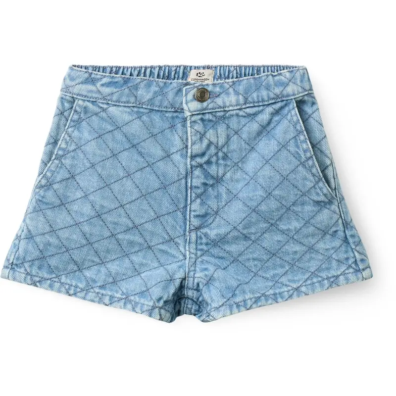 Copenhagen Colors Lt. Washed Blue Quilt Organic Quilted Denim Shorts 1