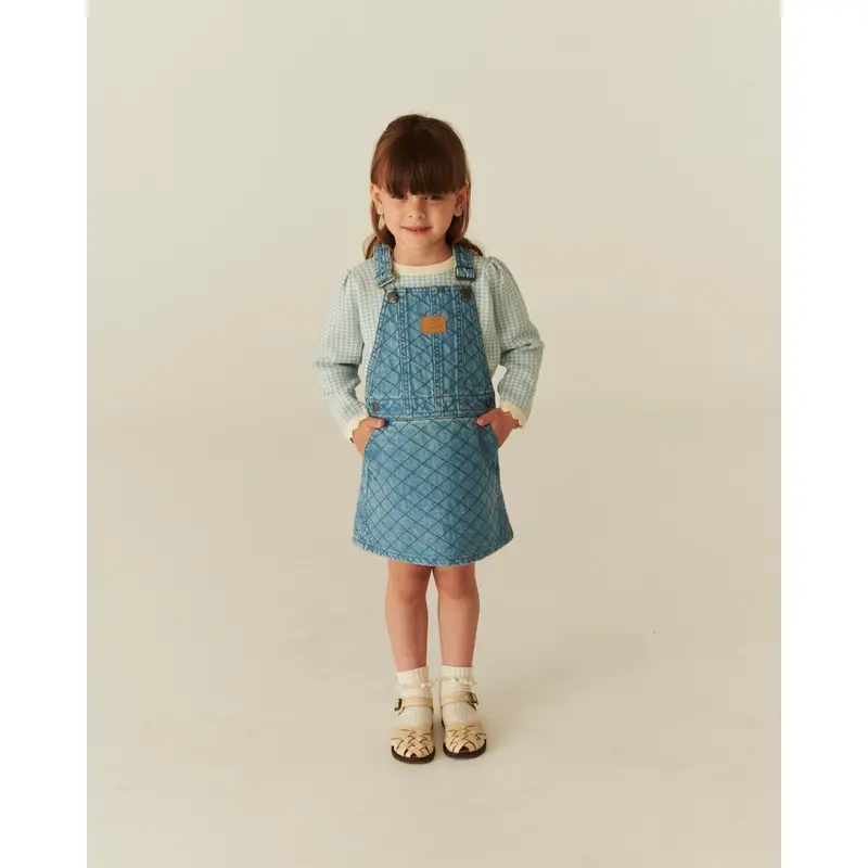 Copenhagen Colors Lt. Washed Blue Quilt Organic Quilted Denim Spencer Dress 2