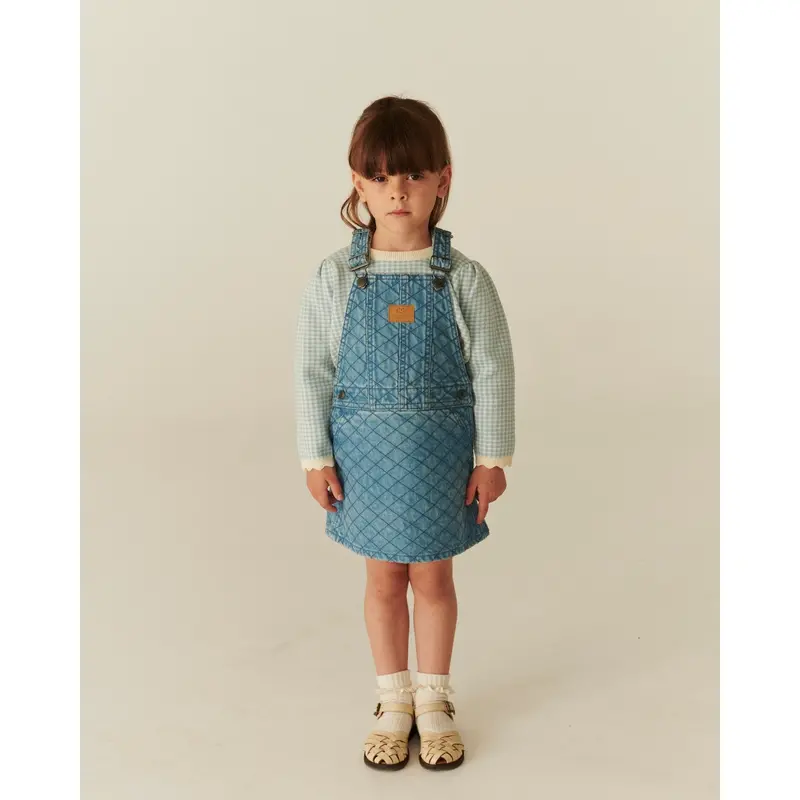 Copenhagen Colors Lt. Washed Blue Quilt Organic Quilted Denim Spencer Dress 3