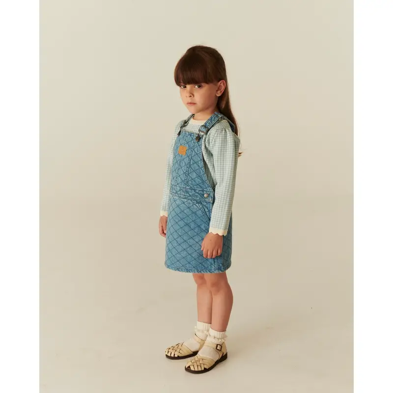 Copenhagen Colors Lt. Washed Blue Quilt Organic Quilted Denim Spencer Dress 4