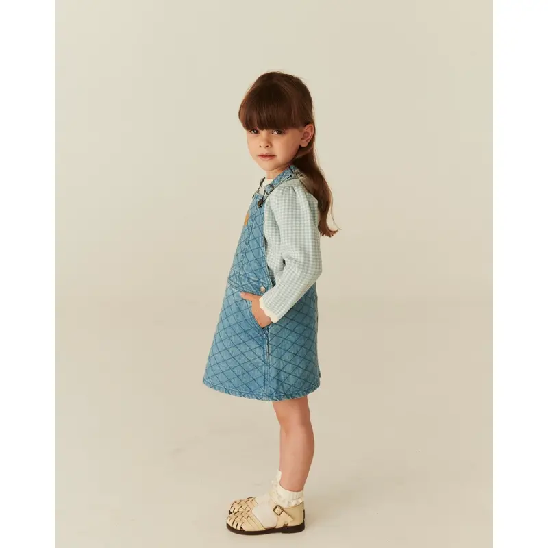 Copenhagen Colors Lt. Washed Blue Quilt Organic Quilted Denim Spencer Dress 5