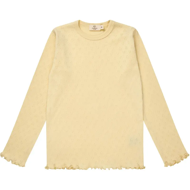 Copenhagen Colors Lt. Yellow Pointelle Heart Ls Tee 1