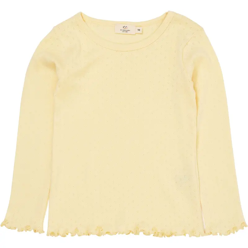 Copenhagen Colors Lt. Yellow Summer Pointelle Ls Tee 1