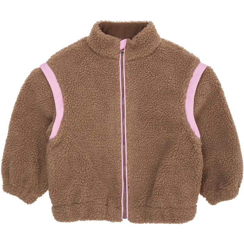 Copenhagen Colors Natural/Pink Comb. Teddy Jacket W. Removable Sleeves 1