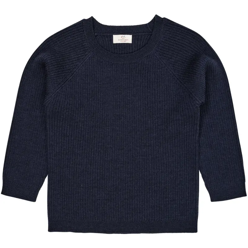 Copenhagen Colors Navy Merino Classic Rib Blouse 1