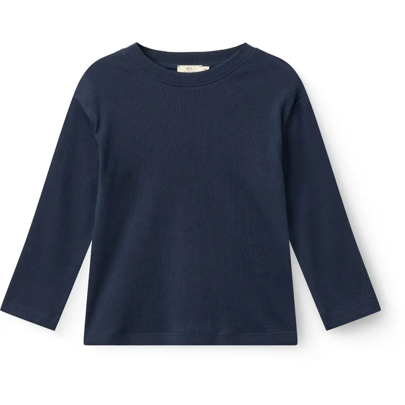 Copenhagen Colors Navy Modal Rib Ls Blouse W. Drop Shoulder 1