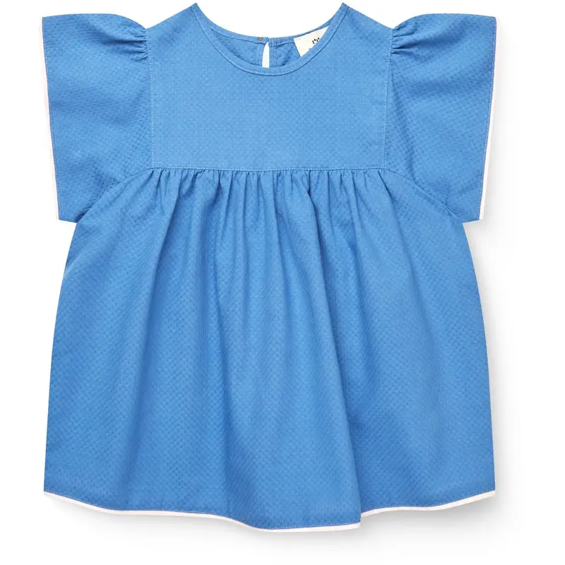Copenhagen Colors Ocean Blue Comb. Blouse W. Contrast Piping 1