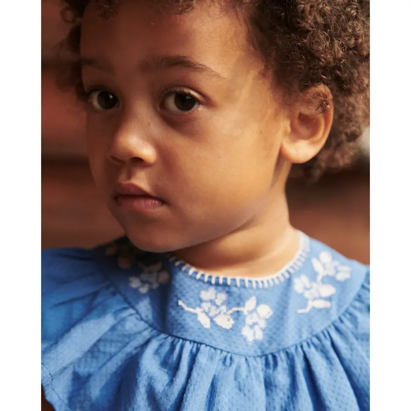 Copenhagen Colors Ocean Blue Comb. Frill Dress W. Deco Edge 3
