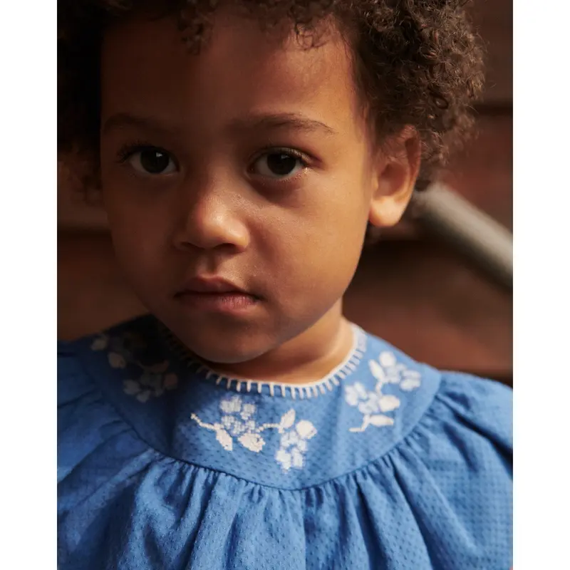 Copenhagen Colors Ocean Blue Comb. Frill Dress W. Deco Edge 4