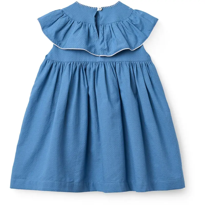 Copenhagen Colors Ocean Blue Comb. Frill Dress W. Deco Edge 7
