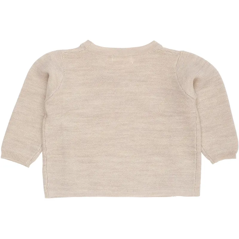 Copenhagen Colors Pale Cream Mel Merino Baby Cross-Over Cardigan In Garter Stitch 2