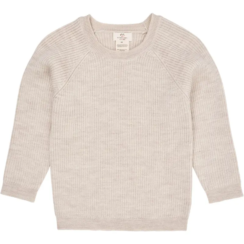 Copenhagen Colors Pale Cream Melange Merino Classic Rib Blouse 1