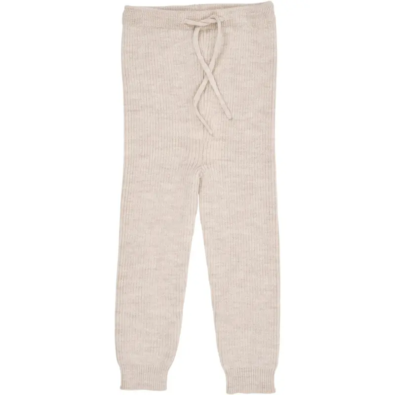 Copenhagen Colors Pale Cream Melange Merino Classic Rib Leggings 1