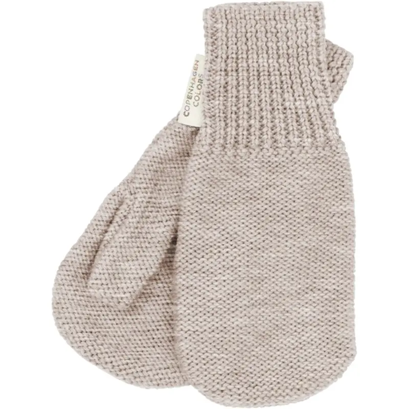 Copenhagen Colors Pale Cream Melange Merino Wool Knitted Mittens 1