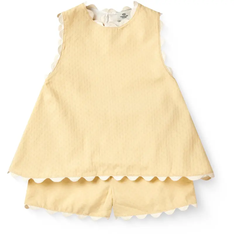 Copenhagen Colors Pale Yellow Comb. Deco Top & Shorts Set 1