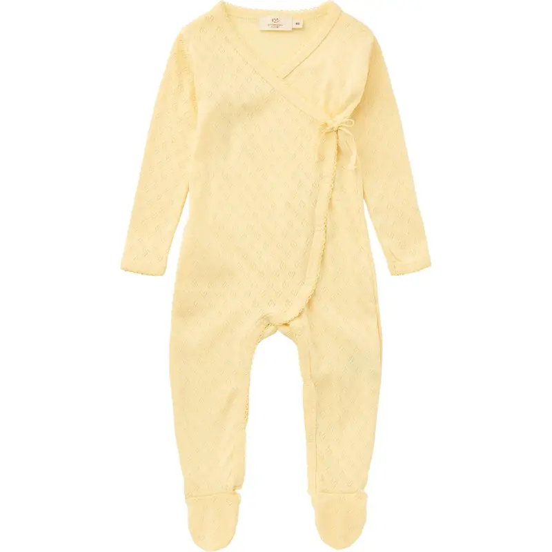 Copenhagen Colors Pale Yellow Pointelle Cross-Over Full Body 1