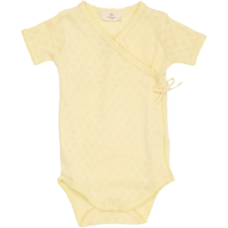 Copenhagen Colors Pale Yellow Pointelle Heart Crossover Body Ss 1