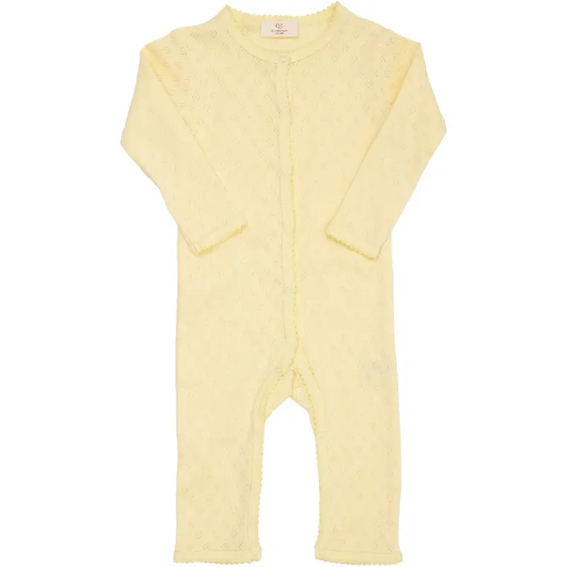 Copenhagen Colors Pale Yellow Pointelle Heart Full Body 1