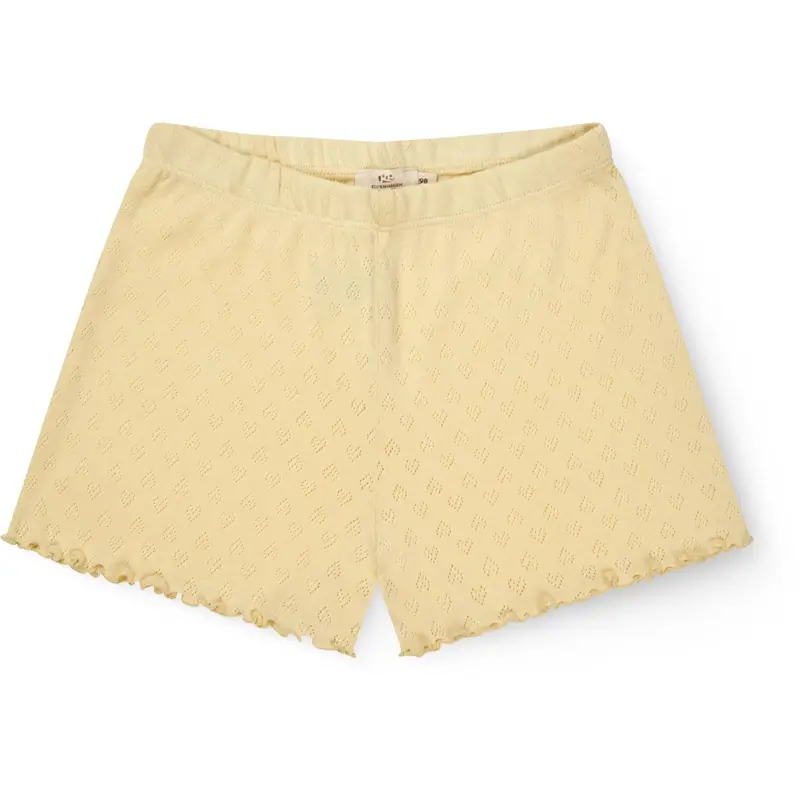 Copenhagen Colors Pale Yellow Pointelle Heart Shorts 1