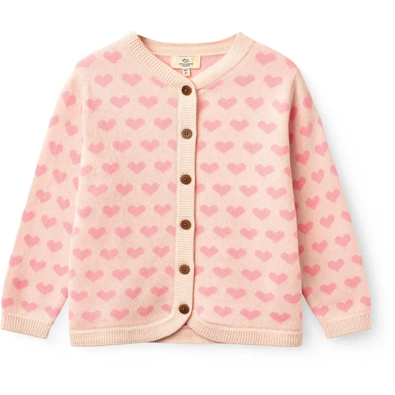 Copenhagen Colors Pink Comb Heart Cardigan W. Crochet Edge 1