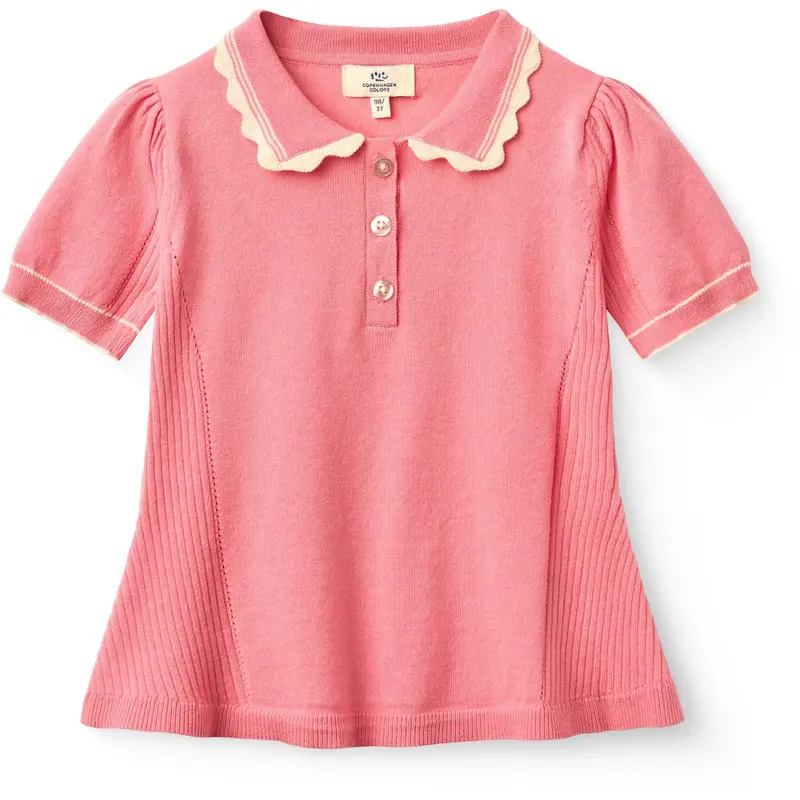 Copenhagen Colors Pink Comb. Knitted Peplum Blouse 1