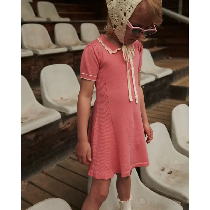 Copenhagen Colors Pink Comb. Knitted Peplum Dress 2