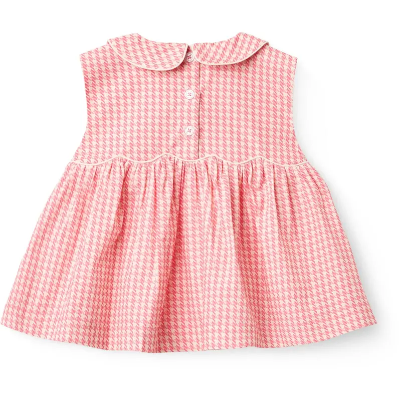 Copenhagen Colors Pink Houndstooth Mini Houndstooth Ss Blouse W. Collar 3