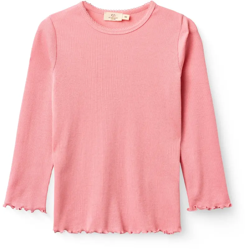 Copenhagen Colors Pink Modal Rib Ls Tee W. Picot 1