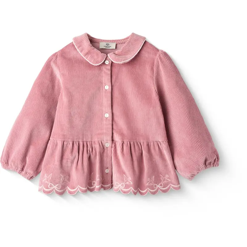 Copenhagen Colors Rose Comb Corduroy Blouse W. Emb. 1