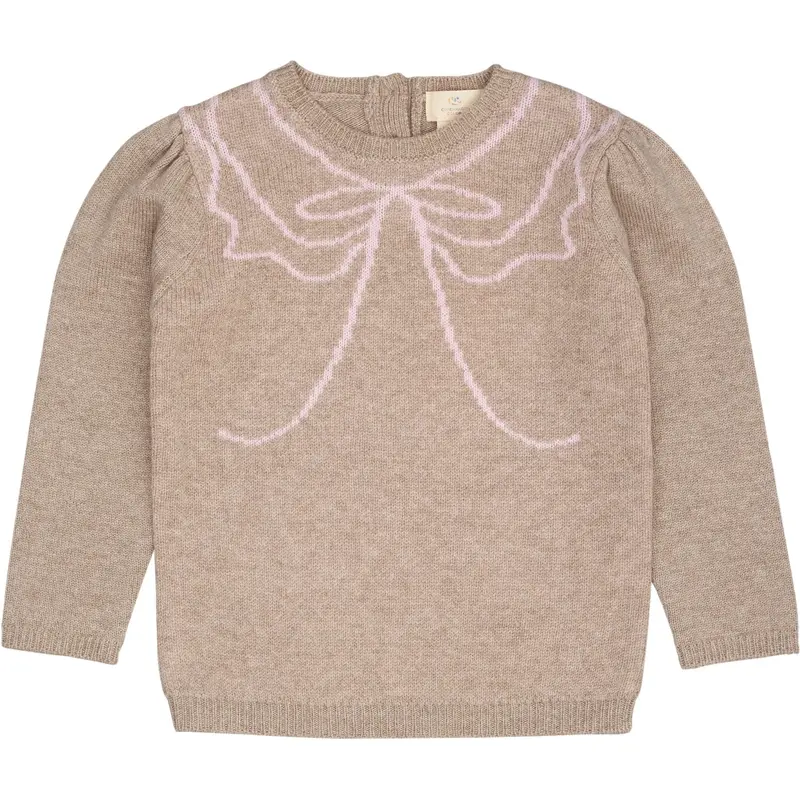 Copenhagen Colors Sand/Bubblegum Comb. Cashmere Bow Deco Blouse 1