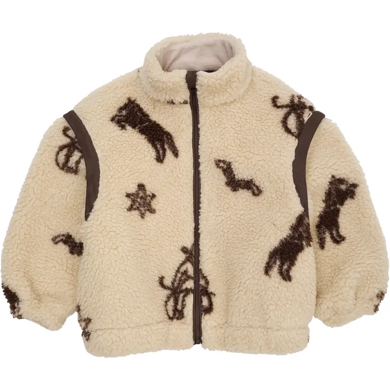 Copenhagen Colors Sand/Cowboy Comb. Printed Teddy Jacket W. Removable Sleeves 1