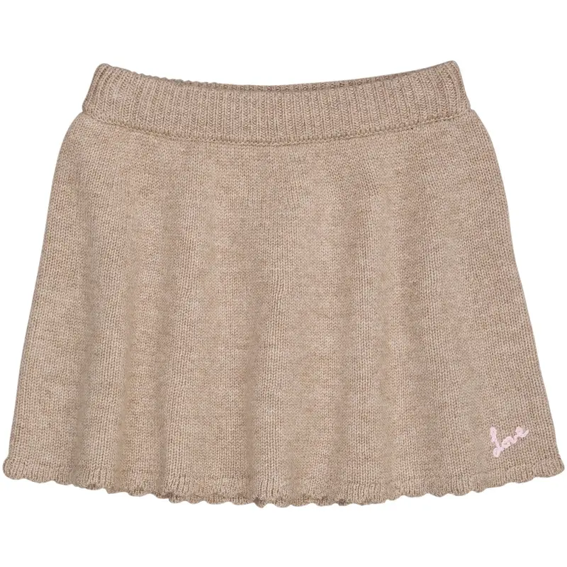 Copenhagen Colors Sand Mel Cashmere Skirt W. Emb. 1