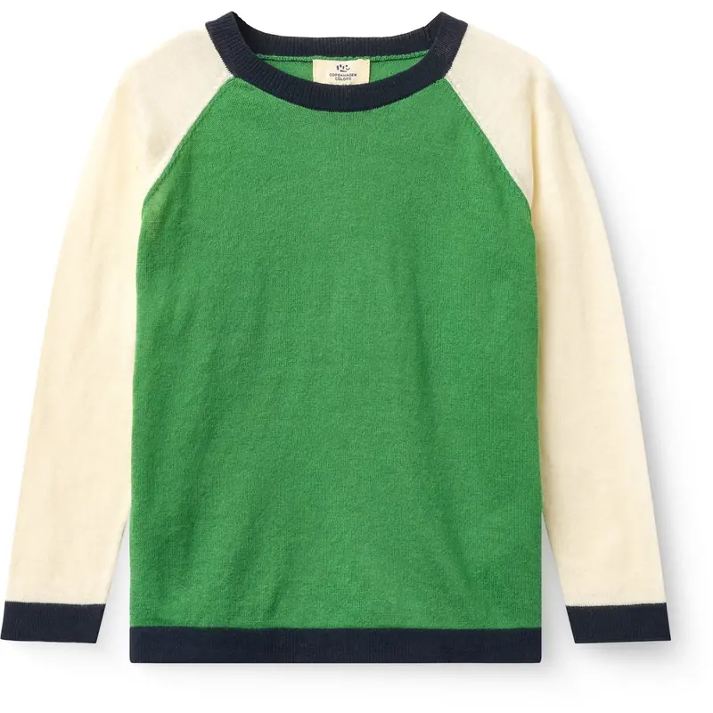 Copenhagen Colors Sharp Green Comb. Light Knitted Color Block Blouse 1