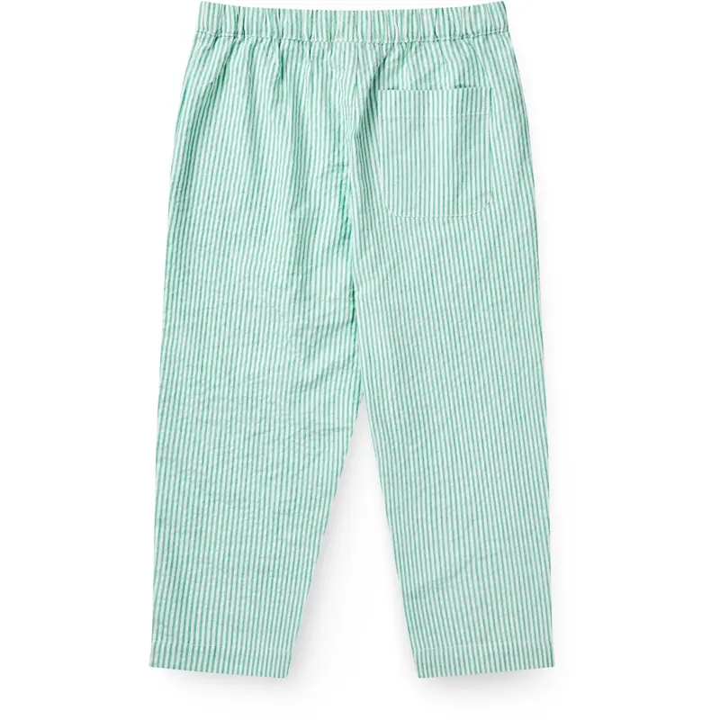 Copenhagen Colors Sharp Green W Cream Stripe Seersucker Pants 1