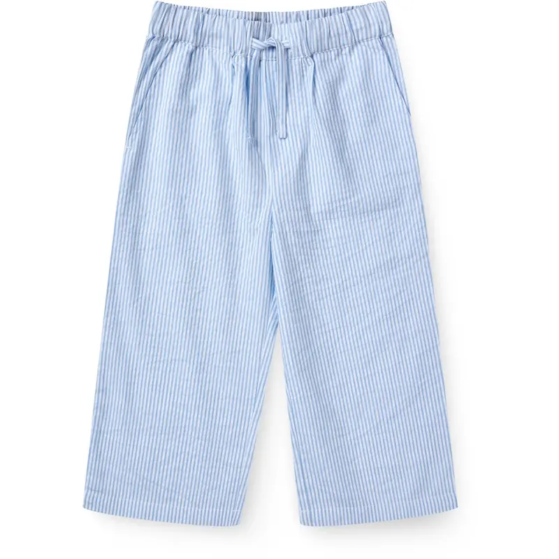 Copenhagen Colors Sky Blue W Cream Stripe Seersucker Pajama Pants 1