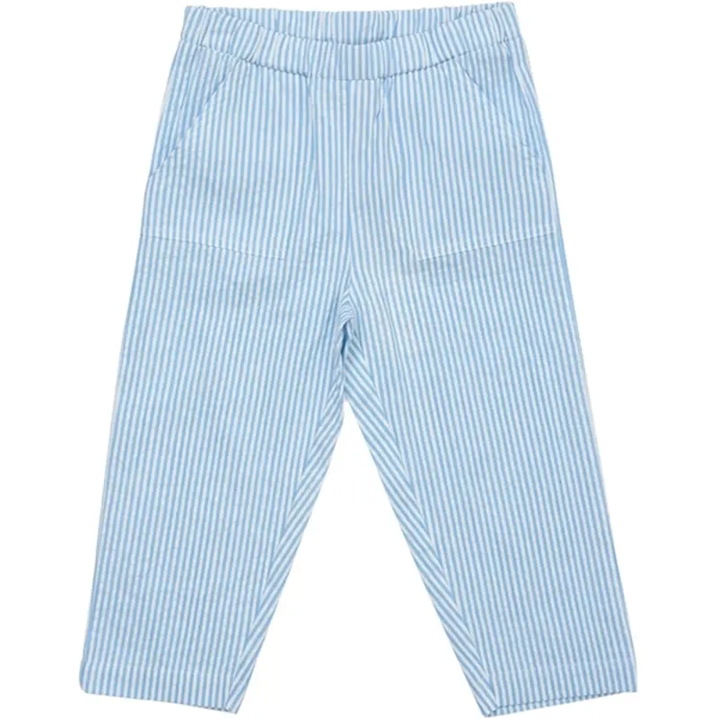 Copenhagen Colors Sky Blue W Cream Stripe Seersucker Pants 1