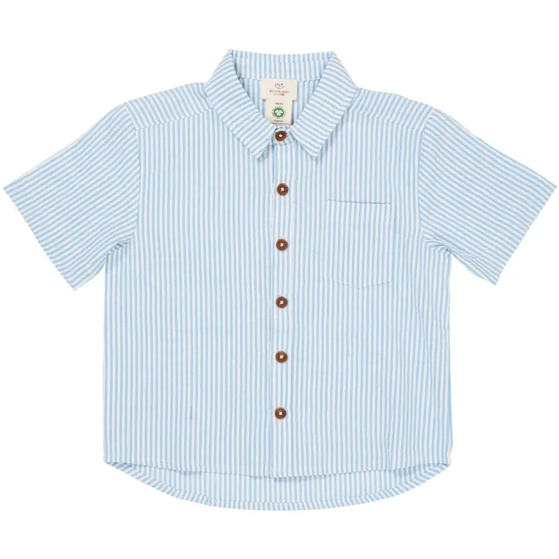 Copenhagen Colors Sky Blue W Cream Stripe Seersucker Ss Shirt 1