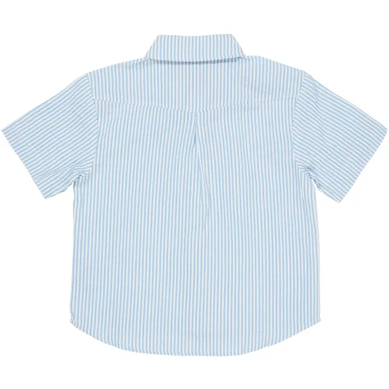 Copenhagen Colors Sky Blue W Cream Stripe Seersucker Ss Shirt 3