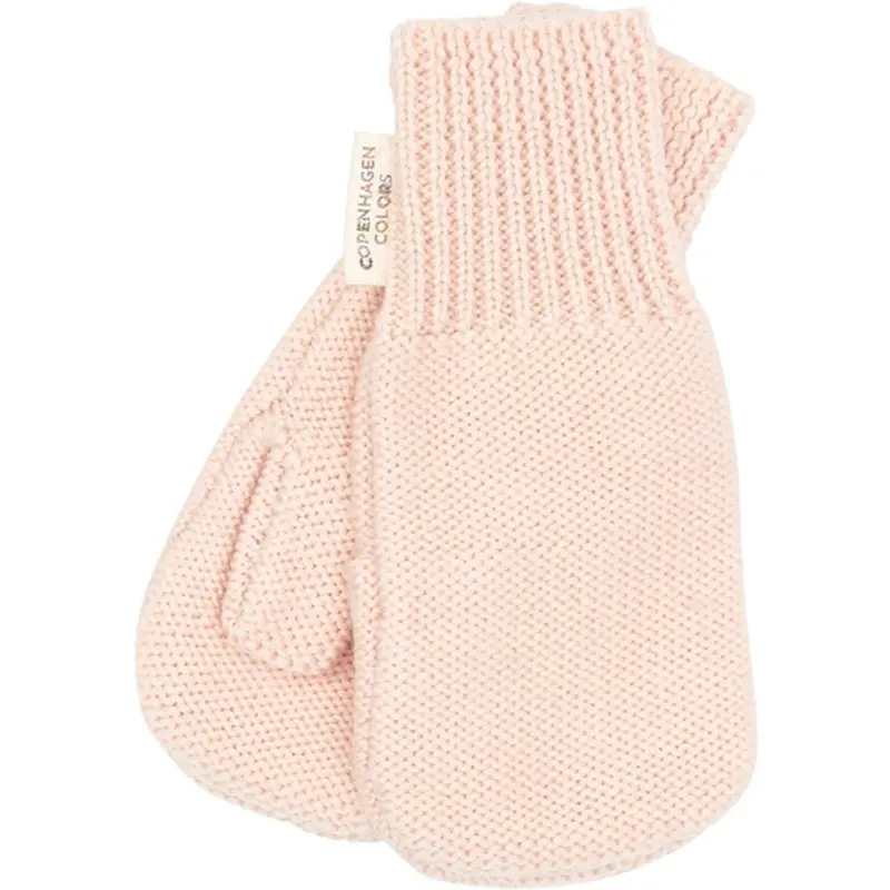 Copenhagen Colors Soft Pink Merino Wool Knitted Mittens 1