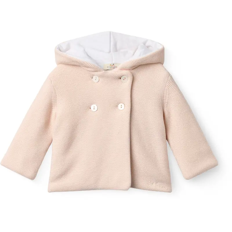 Copenhagen Colors Soft Pink W Cream Cotton Baby Jacket W. Hood 1