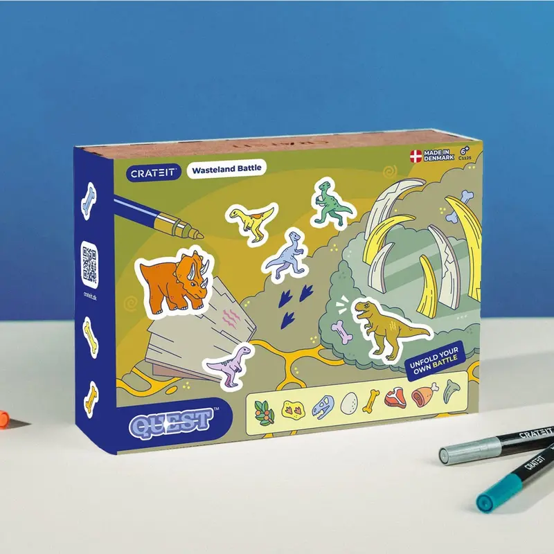 Crateit Dinosaur Wooden Toy Wasteland Battle 1