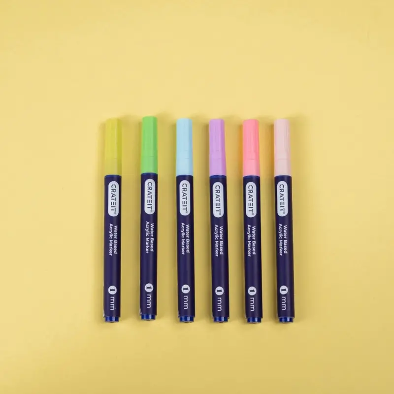 Crateit Pastel Markers 1Mm 6 Pack 1