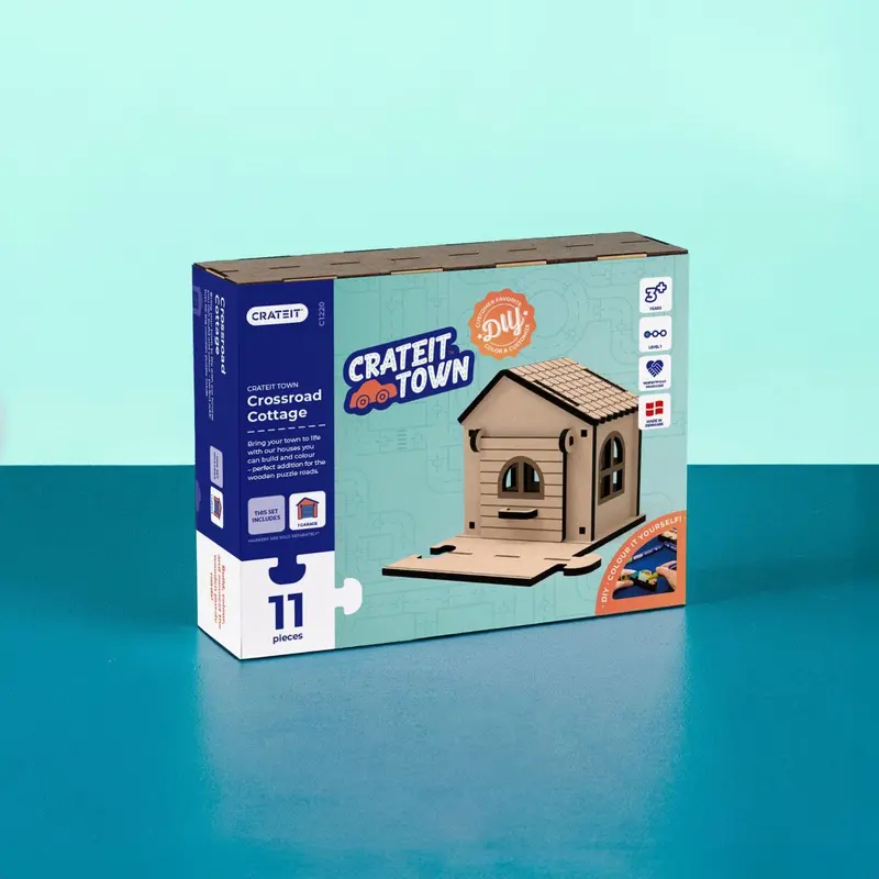 Crateit Town Wooden Toy Crossroad Cottage 1