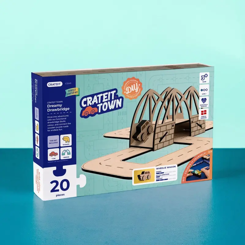 Crateit Town Wooden Toy Dreamy Drawbridge 1
