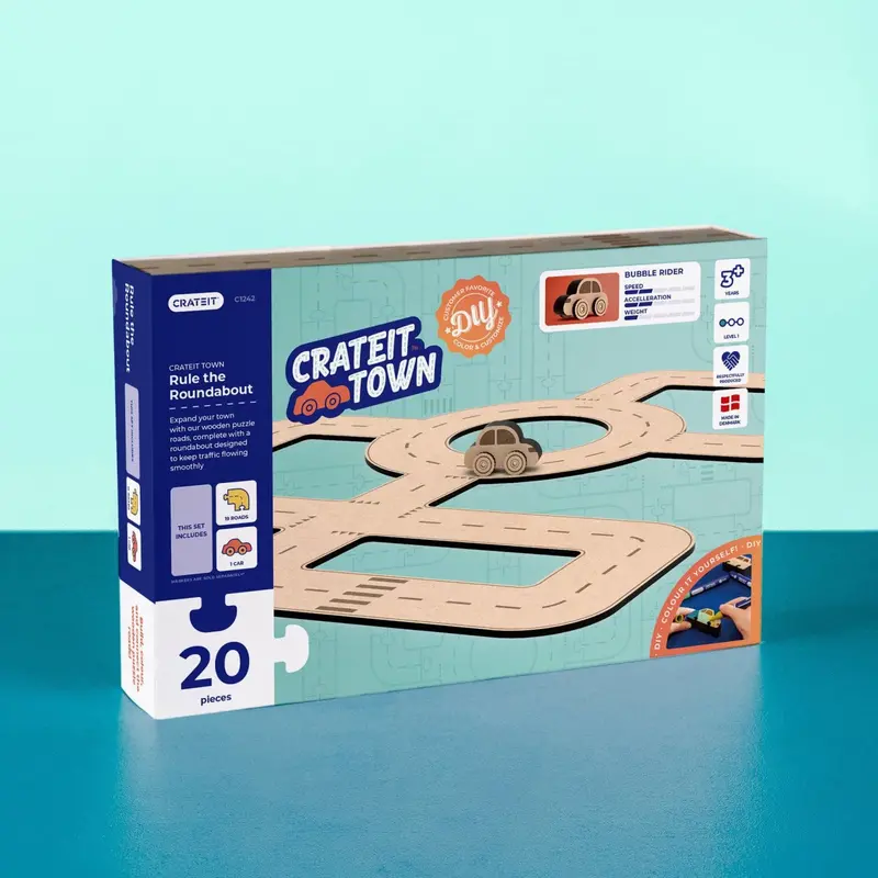 Crateit Town Wooden Toy Rule The Roundabout 1