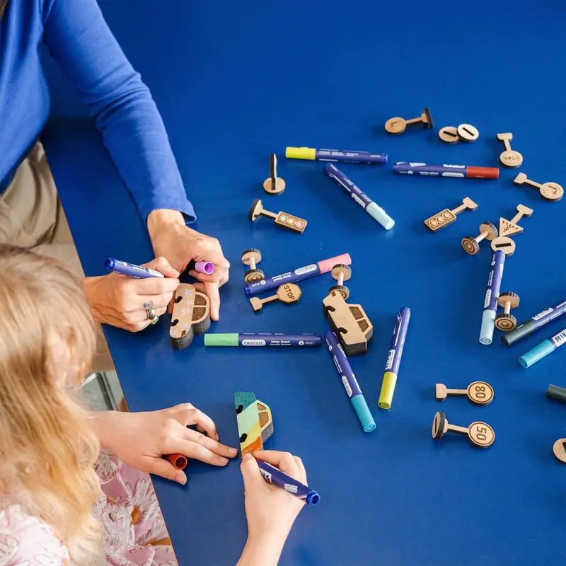 Crateit Town Wooden Toy Turbo Racer 2