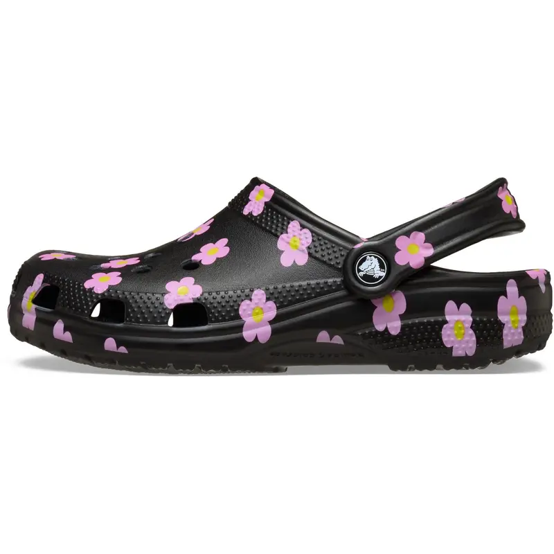 Crocs Black Classic Flower Clog T Blk 4