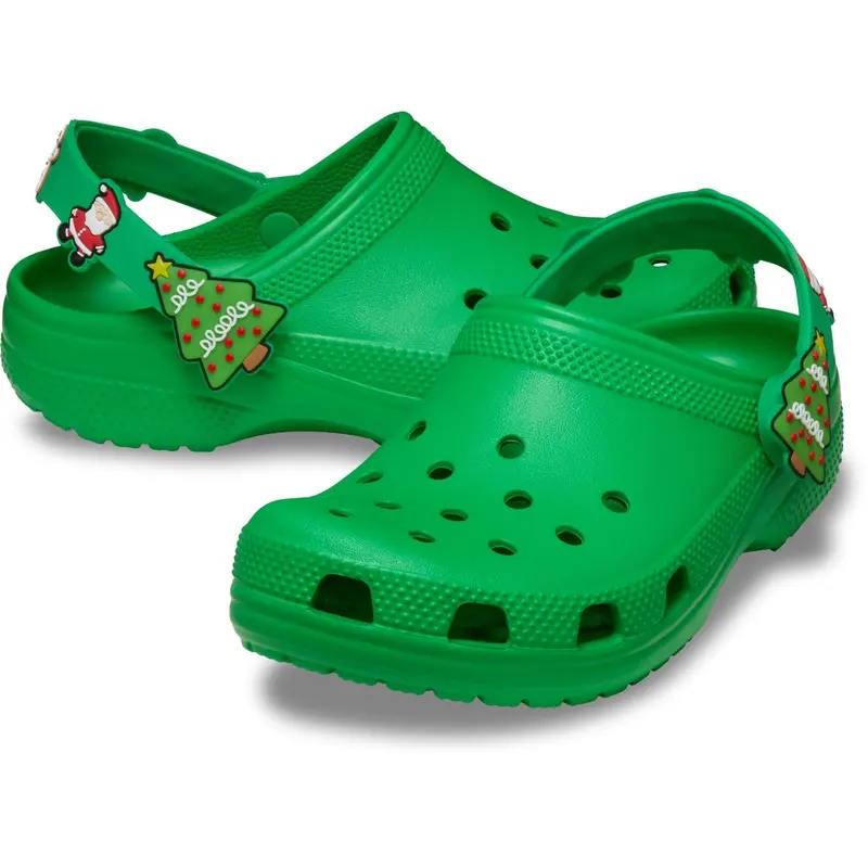 Crocs Grass Green Classic Holiday Icons Lights 1